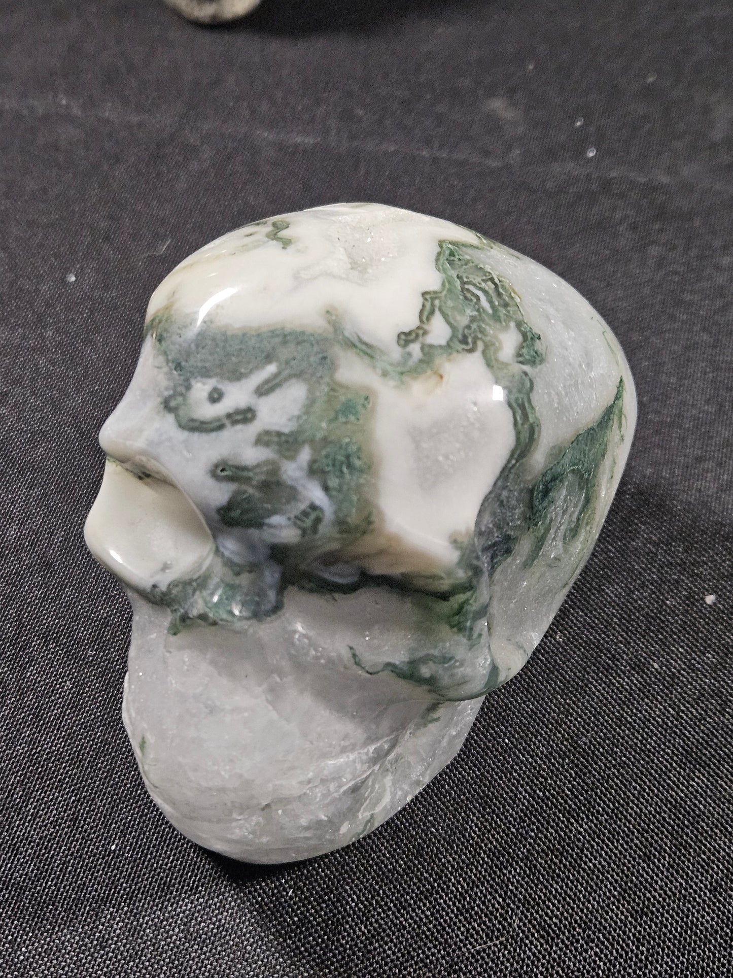 Moss Agate Skull