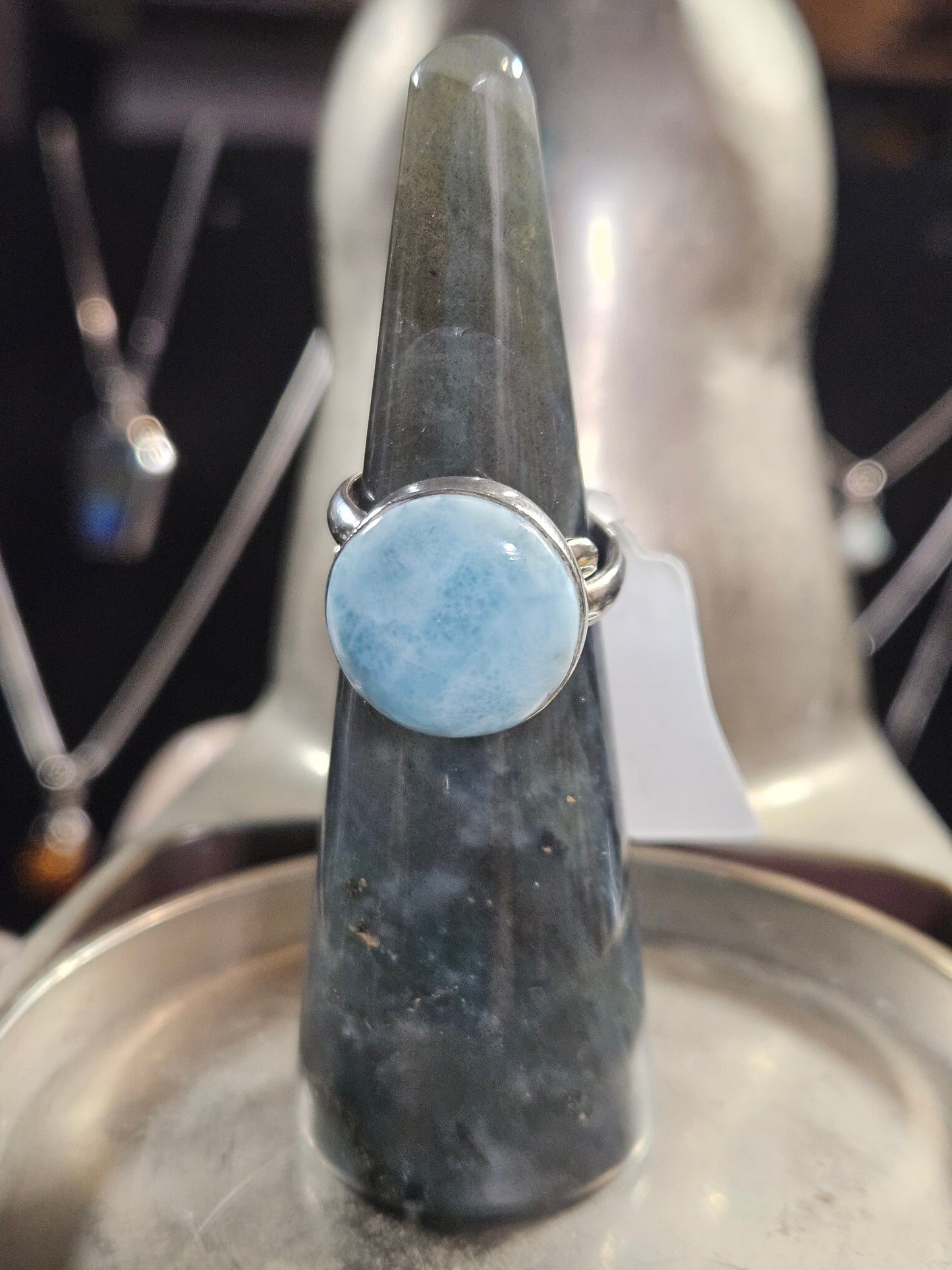 Larimar Silver Adjustable Ring