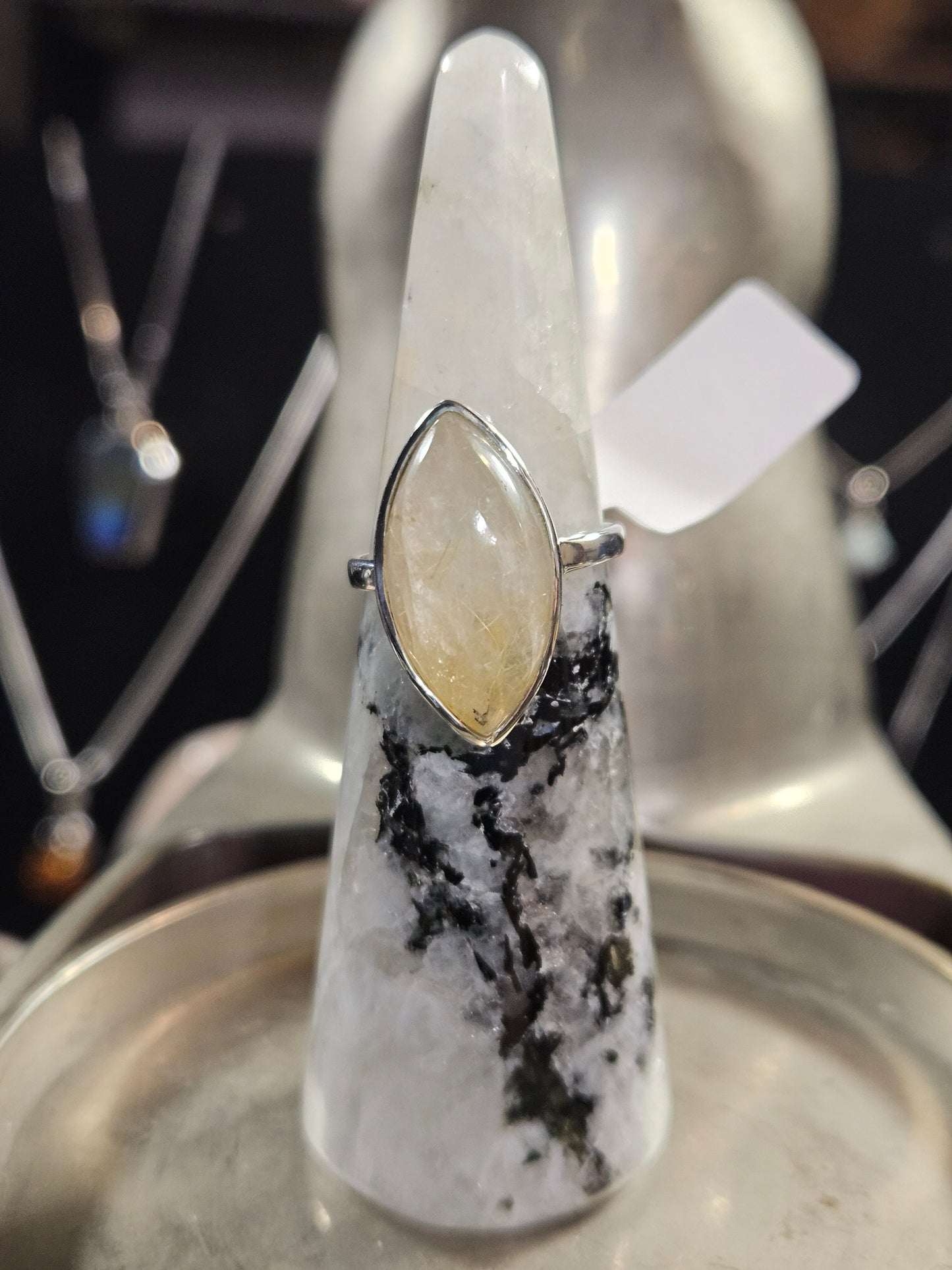 Gold Rutile Silver Ring 7