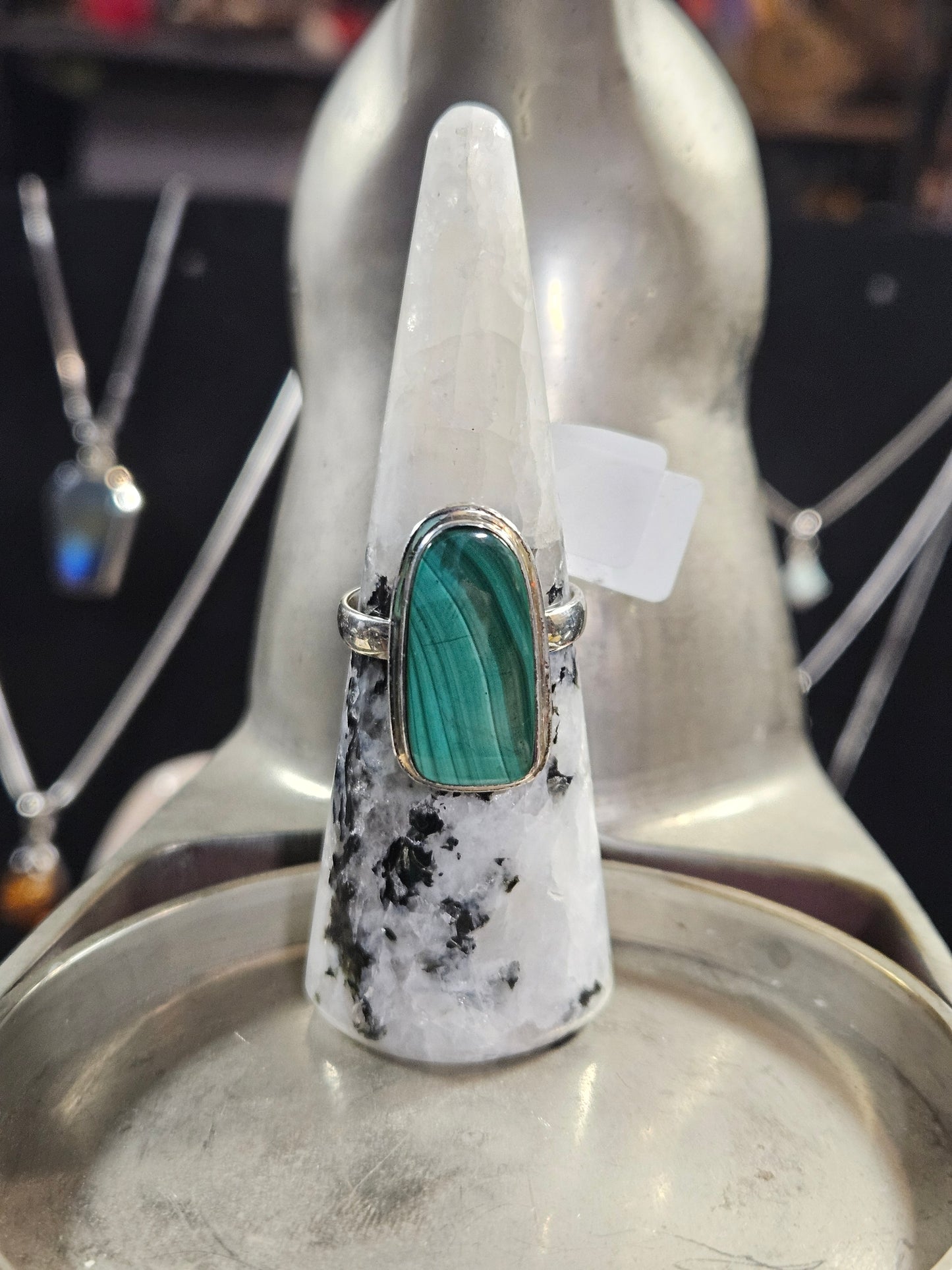 Malachite Silver Ring 9