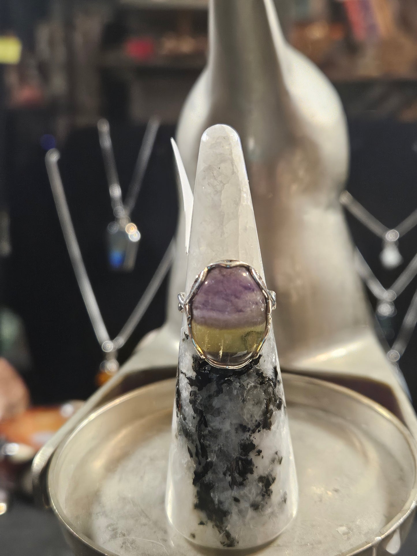 Fluorite Silver Ring 6