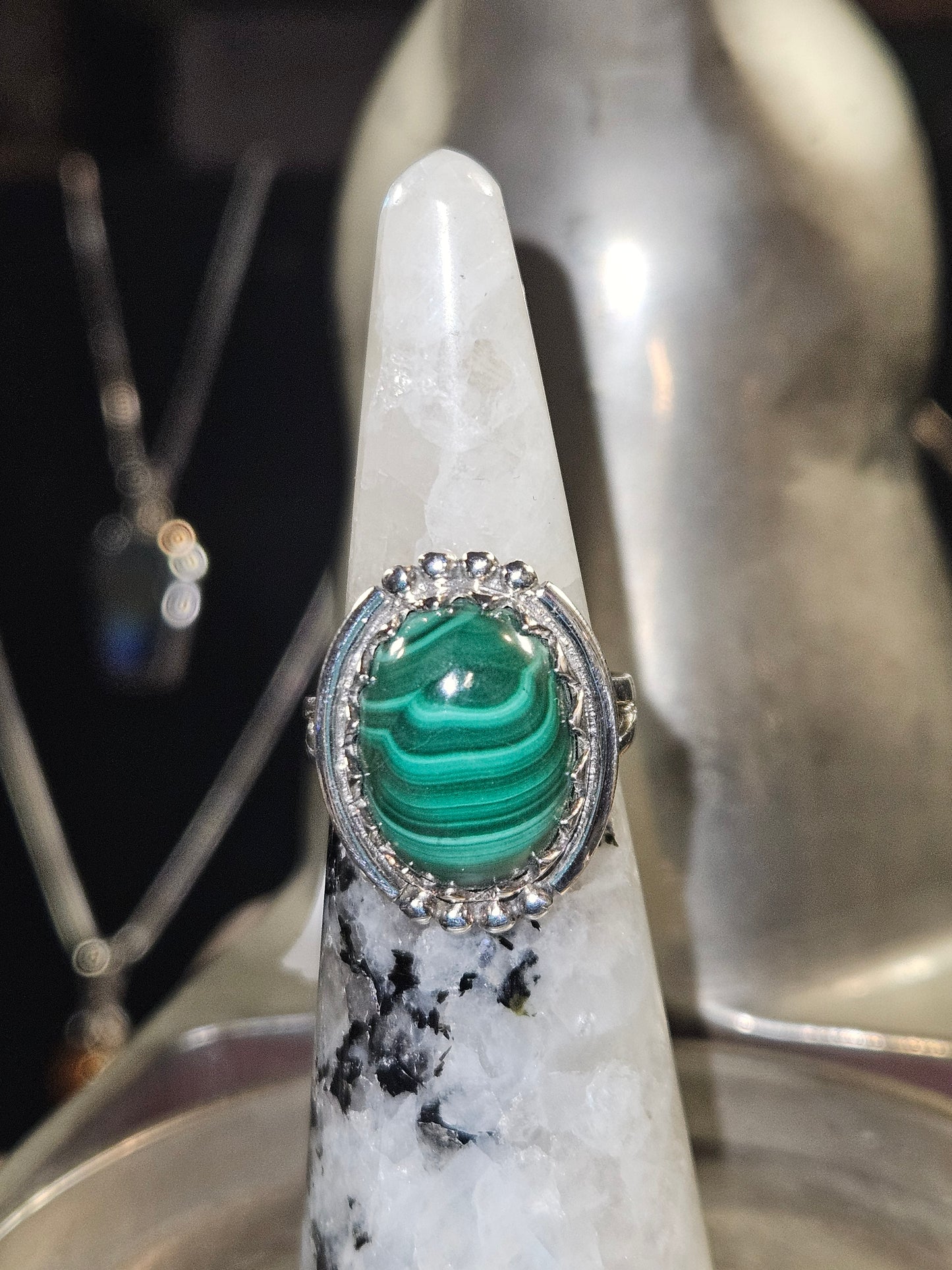 Malachite Silver ring 6