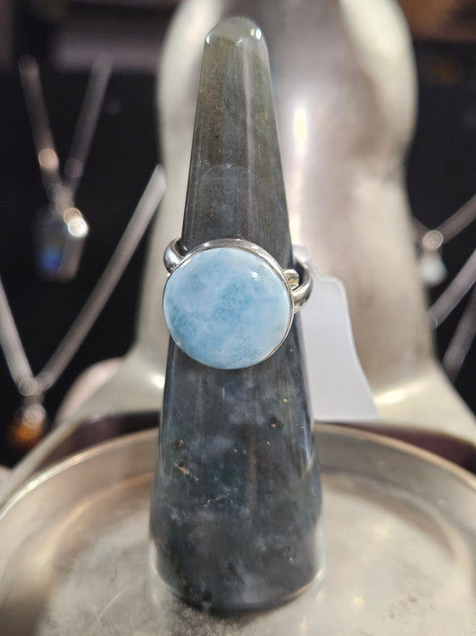Larimar Silver Adjustable Ring