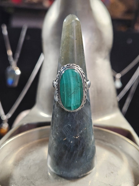 Malachite Silver Ring 6