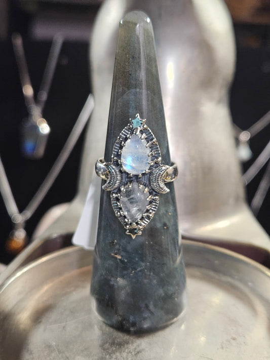 Moonstone Silver Ring 9