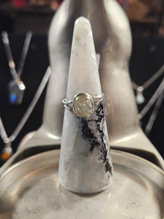 Gold Rutile Silver Ring 8
