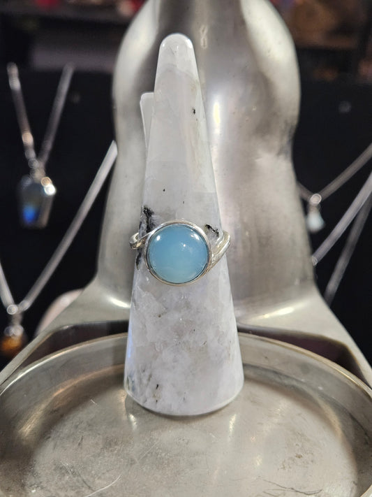 Blue Chalcedony Silver Ring 9