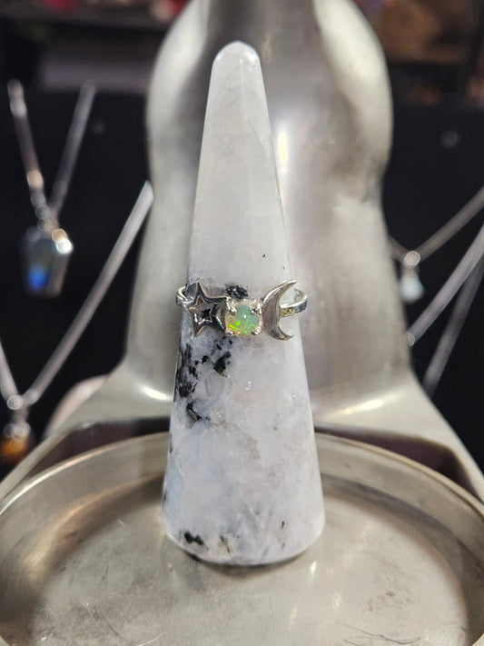 Ethiopian Opal Silver Ring 8